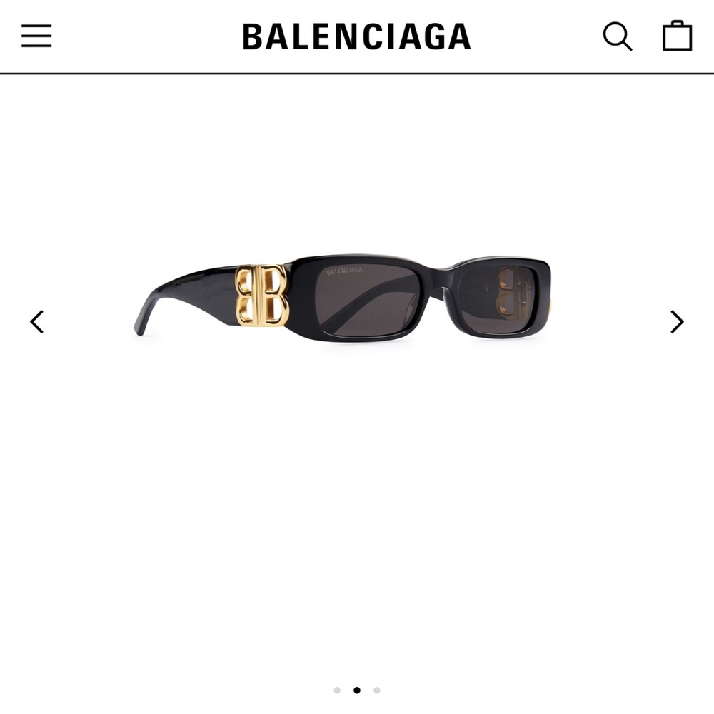 BALENCIAGA DYNASTY RECTANGLE SUNGLASSES IN BLACK